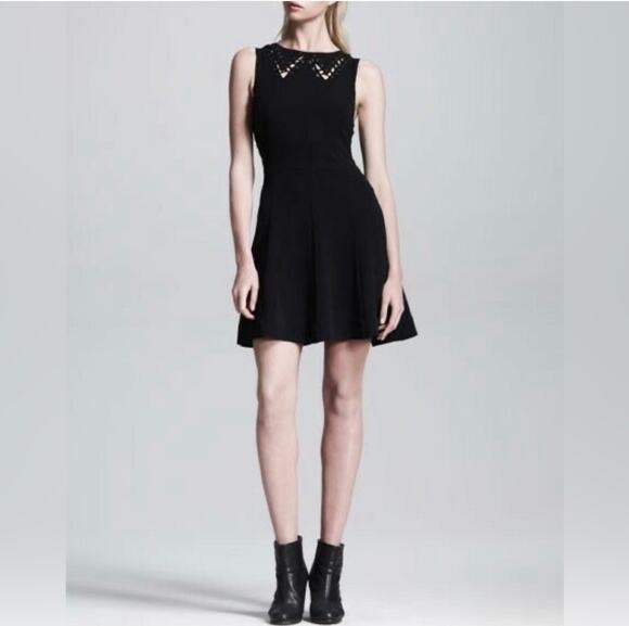 rag & bone Dresses & Skirts - Rag & Bone Lillian Dress Black Gothic Grunge Lace Up Sides Cutout Collar 2 Mini